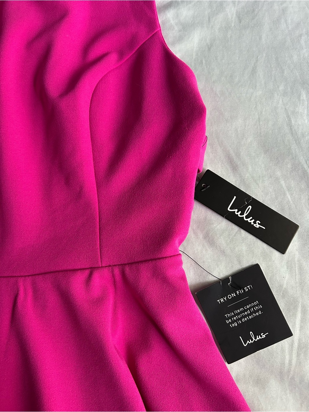 Lulus Call Back Fuchsia Pink Backless fit and flare Skater mini Dress size S - Picture 5 of 12